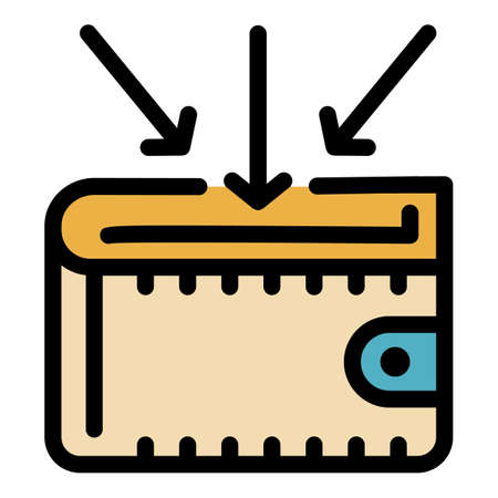 Trader wallet icon. Outline trader wallet vector icon color flat isolatedのイラスト素材