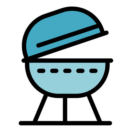 Open brazier icon. Outline open brazier vector icon color flat isolatedのイラスト素材