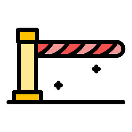 Border barrier icon. Outline border barrier vector icon color flat isolatedのイラスト素材