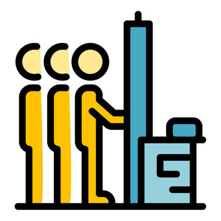 Illegal immigrants entire border icon. Outline illegal immigrants entire border vector icon color flat isolatedのイラスト素材