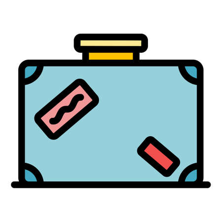 Immigrant bag icon. Outline immigrant bag vector icon color flat isolatedのイラスト素材