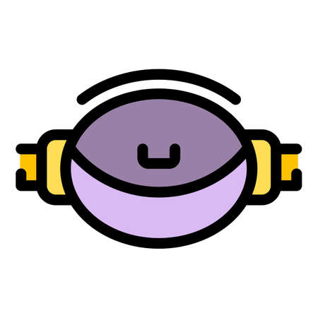 Waist bag icon. Outline waist bag vector icon color flat isolatedのイラスト素材