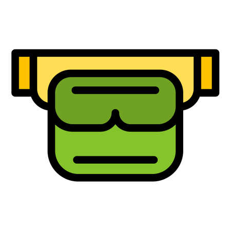 Accessory waist bag icon. Outline accessory waist bag vector icon color flat isolatedのイラスト素材