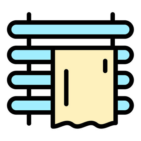 Bath warm rail icon. Outline bath warm rail vector icon color flat isolatedのイラスト素材