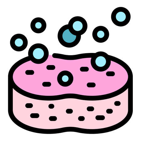 Soap sponge icon. Outline soap sponge vector icon color flat isolatedのイラスト素材