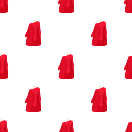 Red melted candle pattern seamless background texture repeat wallpaper geometric vectorのイラスト素材