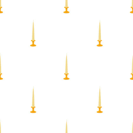 White conical candle in the golden candlestick pattern seamless background texture repeat wallpaper geometric vectorのイラスト素材