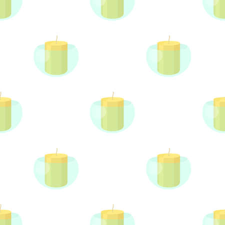 White candle in the glass candlestick pattern seamless background texture repeat wallpaper geometric vectorのイラスト素材