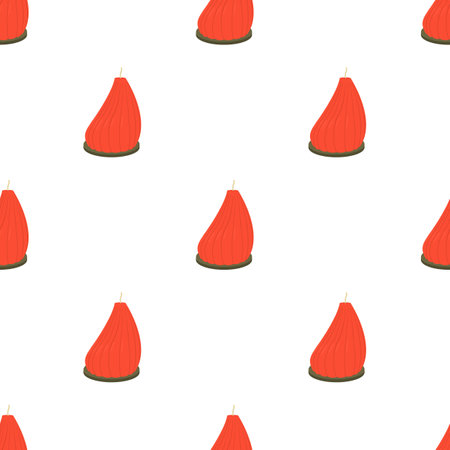 Big red candle pattern seamless background texture repeat wallpaper geometric vectorのイラスト素材