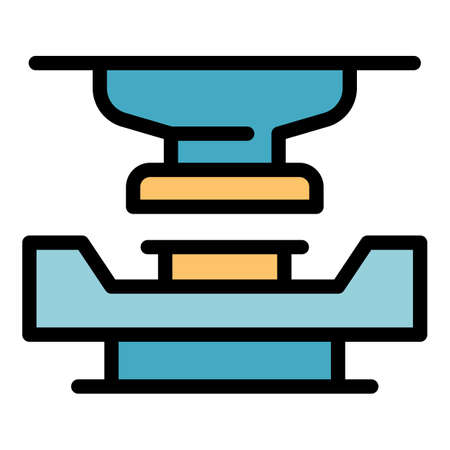 Steel lathe icon. Outline steel lathe vector icon color flat isolatedのイラスト素材