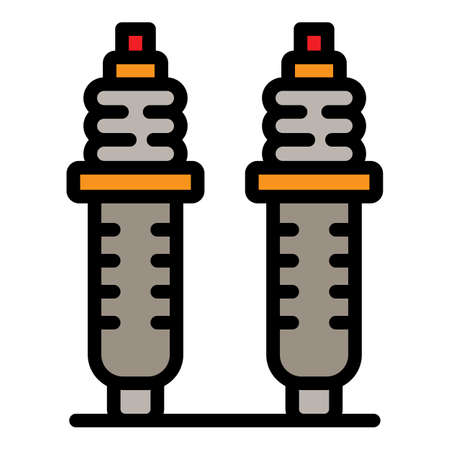 Car shock absorbers icon. Outline car shock absorbers vector icon color flat isolatedのイラスト素材
