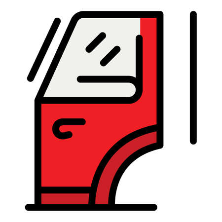 Door truck icon. Outline door truck vector icon color flat isolatedのイラスト素材