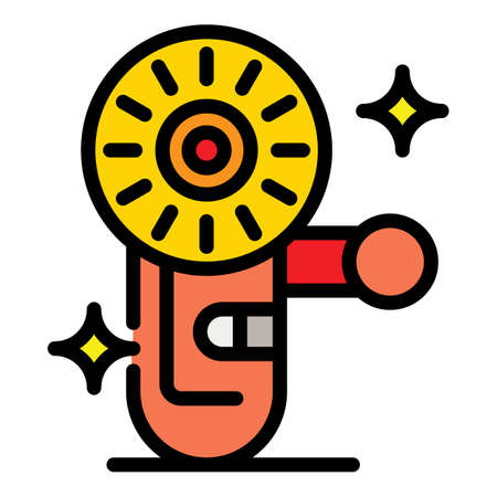 Angle grinder icon. Outline angle grinder vector icon color flat isolatedのイラスト素材