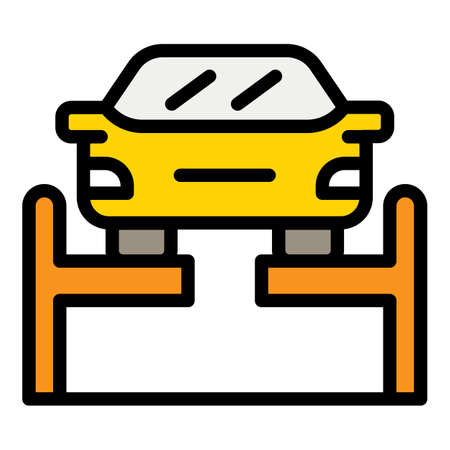 Car service stand icon. Outline car service stand vector icon color flat isolatedのイラスト素材