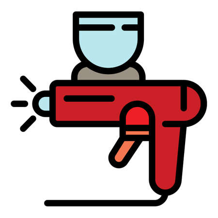 Car paint pistol icon. Outline car paint pistol vector icon color flat isolatedのイラスト素材
