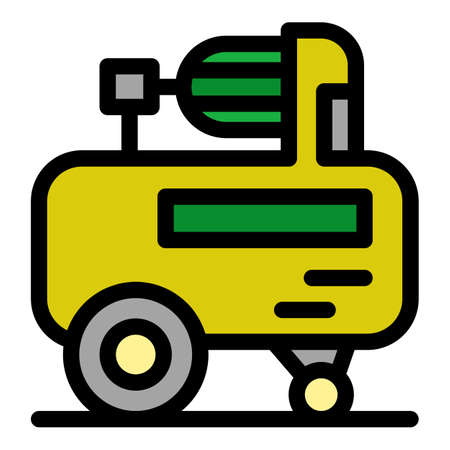 Compressor icon. Outline compressor vector icon color flat isolatedのイラスト素材