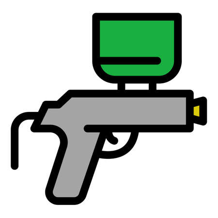 Air compressor gun icon. Outline air compressor gun vector icon color flat isolatedのイラスト素材