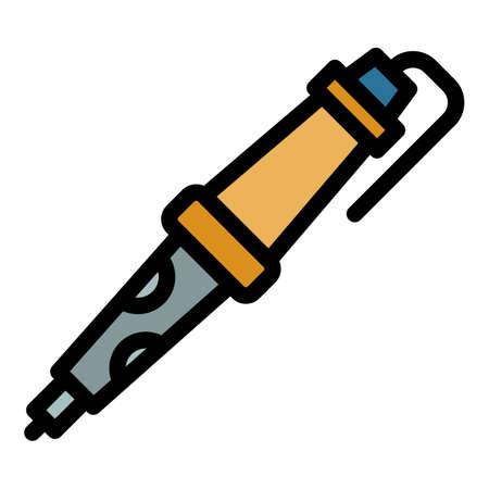 Braze soldering icon. Outline braze soldering vector icon color flat isolatedのイラスト素材