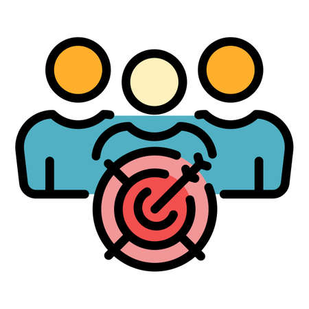Target clients icon. Outline target clients vector icon color flat isolatedのイラスト素材