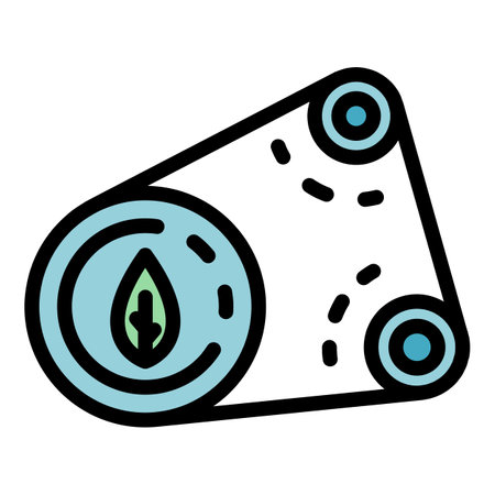 Hybrid car engine icon. Outline hybrid car engine vector icon color flat isolatedのイラスト素材