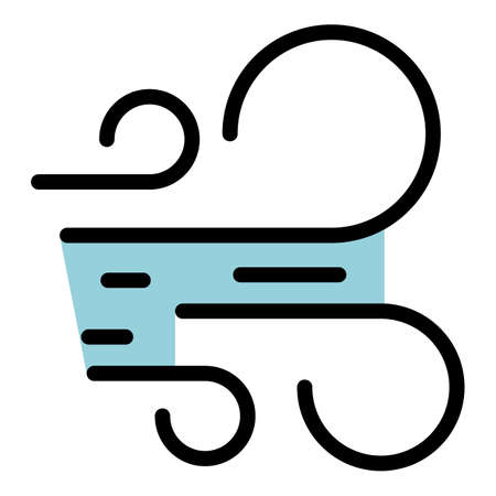 Wind energy icon. Outline wind energy vector icon color flat isolatedのイラスト素材