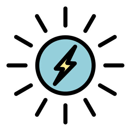 Light solar energy icon. Outline light solar energy vector icon color flat isolatedのイラスト素材