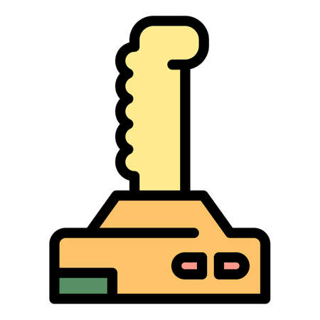 Airplane joystick icon. Outline airplane joystick vector icon color flat isolatedのイラスト素材