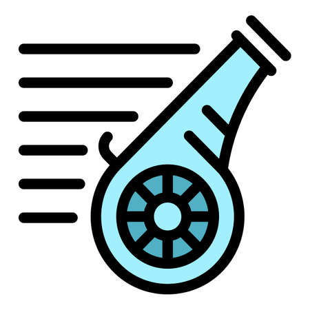 Sport whistle icon. Outline sport whistle vector icon color flat isolatedのイラスト素材