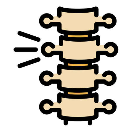 Sport spine injury icon. Outline sport spine injury vector icon color flat isolatedのイラスト素材