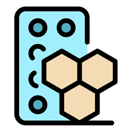 Hormones icon. Outline hormones vector icon color flat isolatedのイラスト素材