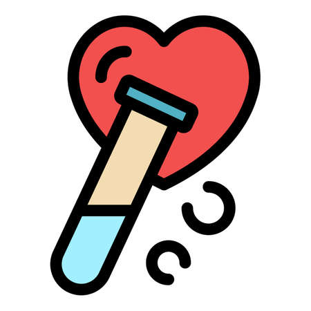 Hormones test tube icon. Outline hormones test tube vector icon color flat isolatedのイラスト素材