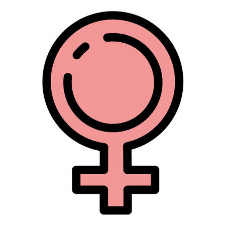 Girl hormones icon. Outline girl hormones vector icon color flat isolatedのイラスト素材