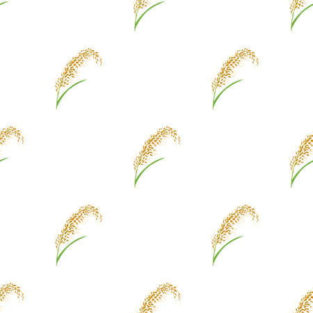 Oat stalk pattern seamless background texture repeat wallpaper geometric vectorのイラスト素材