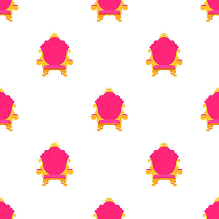 Pink royal princess throne pattern seamless background texture repeat wallpaper geometric vectorのイラスト素材