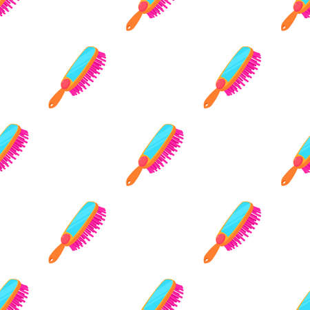 Pink comb brush pattern seamless background texture repeat wallpaper geometric vectorのイラスト素材