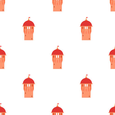 Red ancient dome of the castle pattern seamless background texture repeat wallpaper geometric vectorのイラスト素材