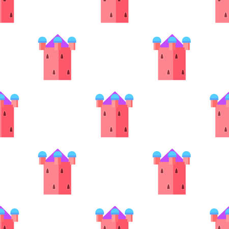 Fairy pink tower pattern seamless background texture repeat wallpaper geometric vectorのイラスト素材