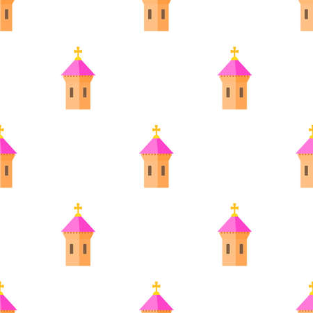 Pink dome of church pattern seamless background texture repeat wallpaper geometric vectorのイラスト素材