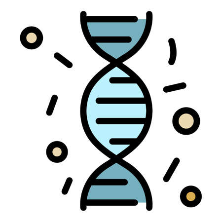 Immune dna icon. Outline immune dna vector icon color flat isolatedのイラスト素材