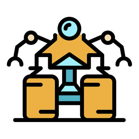 Anti bomb robot icon. Outline anti bomb robot vector icon color flat isolatedのイラスト素材