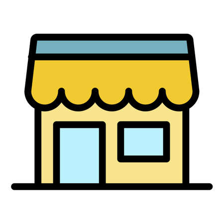 Food house icon. Outline food house vector icon color flat isolatedのイラスト素材