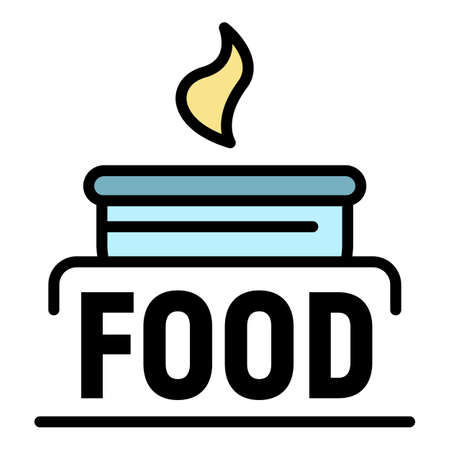 Natural food logo. Outline natural food vector logo color flat isolatedのイラスト素材