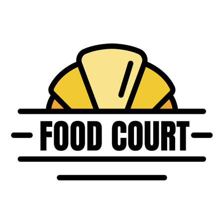 Fresh food court logo. Outline fresh food court vector logo color flat isolatedのイラスト素材