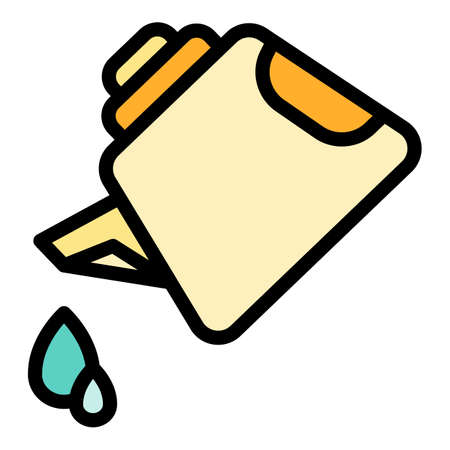 Plastic oiler icon. Outline Plastic oiler vector icon color flat isolatedのイラスト素材
