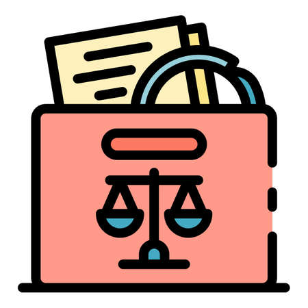 Judicial evidence icon. Outline judicial evidence vector icon color flat isolatedのイラスト素材