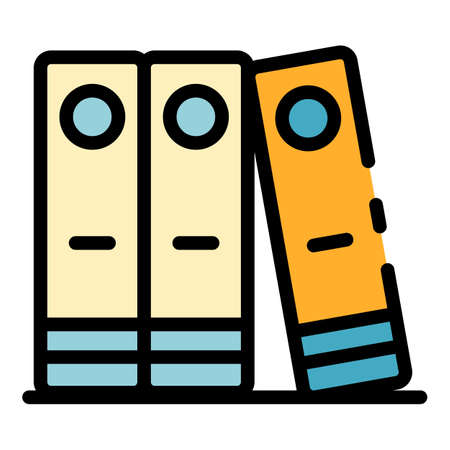 Personal files in folders icon. Outline personal files in folders vector icon color flat isolatedのイラスト素材