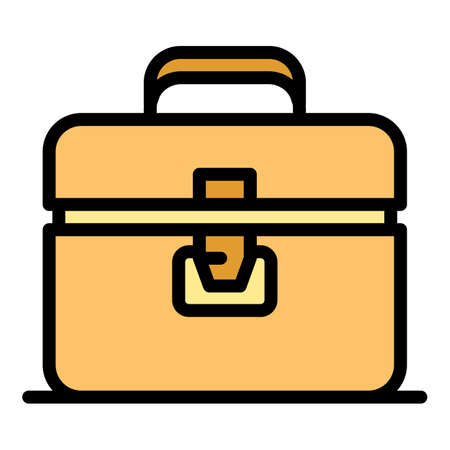 Medical case icon. Outline medical case vector icon color flat isolatedのイラスト素材