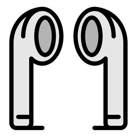 Wireless headphones icon. Outline wireless headphones vector icon color flat isolatedのイラスト素材