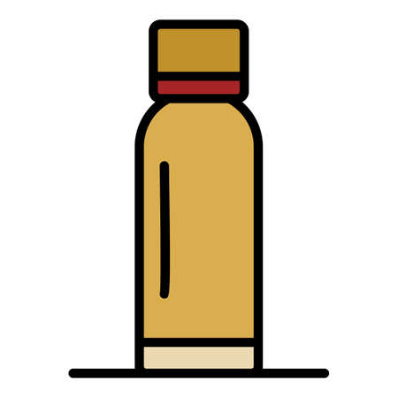 Steel thermo icon. Outline steel thermo vector icon color flat isolatedのイラスト素材