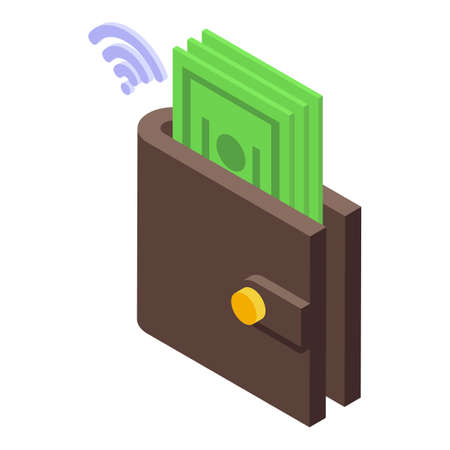 Digital wallet icon isometric vector. Money bank. Online paymentのイラスト素材